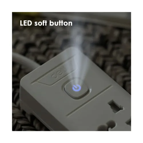 Deli ET404 Universal Hole Extension Cord 2 Pin 4 Port 5 Meter Power Strip - Image 4