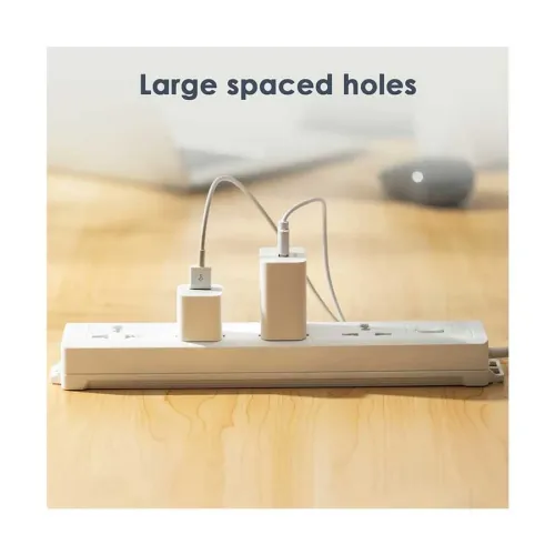 Deli ET404 Universal Hole Extension Cord 2 Pin 4 Port 5 Meter Power Strip - Image 5