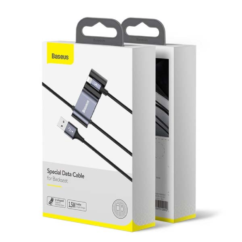 Baseus CALHZ-01 Special Lightning Data Cable with Dual USB Port for Backseat - Image 3