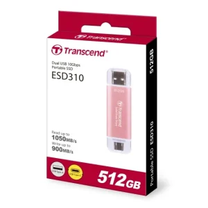 Transcend 512GB ESD310P Type C Portable SSD Pink