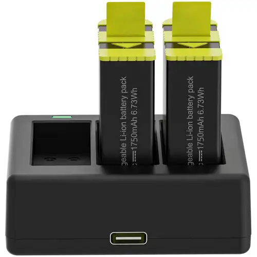TELESIN 3 Slots Battery Charger For GoPro Hero 9/10 with 2 Pcs Batteries Set - Image 3