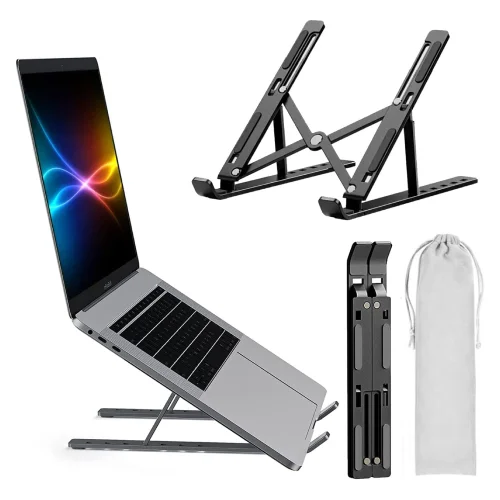 Adjustable & Foldable 10" to 17.5" 6 Angles Travel Laptop Stand - Image 2