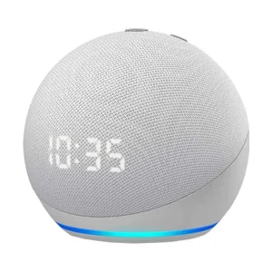 Amazon Echo Dot 4th Gen Smart speaker with clock and Alexa – Glacier White